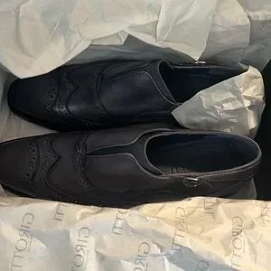Men’s grey dress shoes. Size 10 US and 43 EU. Never worn before. Handmade Oxford Suede Leather Shoes, Men Gray Denim Dress  main image 4